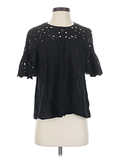 Pre-owned Maeve Short Sleeve Blouse In Black