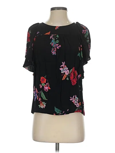 Pre-owned Maeve Short Sleeve Blouse In Black
