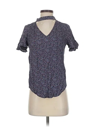 Pre-owned Maeve Short Sleeve Blouse In Blue