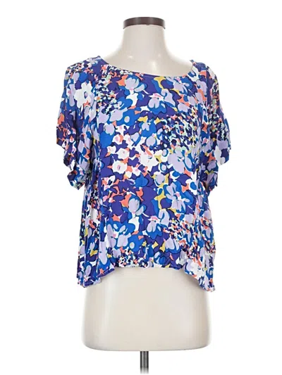 Pre-owned Maeve Short Sleeve Blouse In Blue