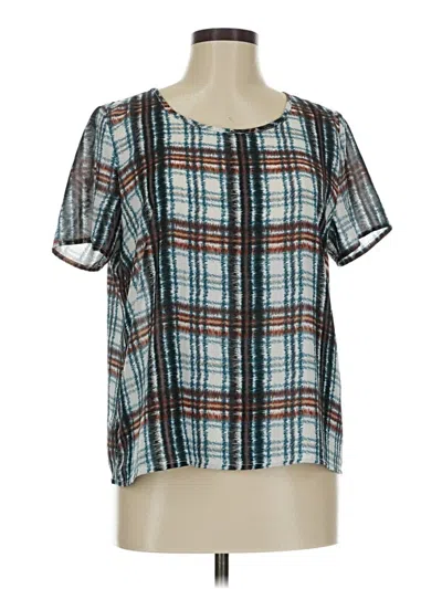 Pre-owned Maeve Short Sleeve Blouse In Blue