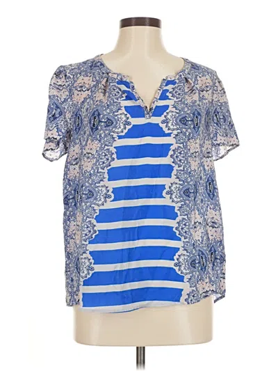 Pre-owned Maeve Short Sleeve Blouse In Blue