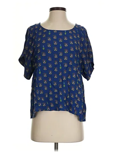 Pre-owned Maeve Short Sleeve Blouse In Blue
