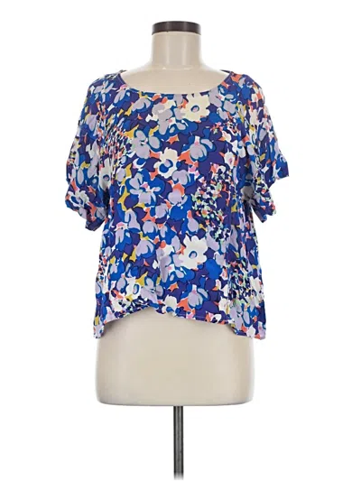 Pre-owned Maeve Short Sleeve Blouse In Blue