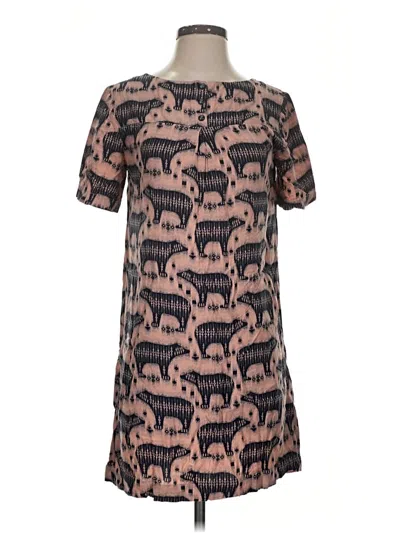 Pre-owned Maeve Short Sleeve Blouse In Brown