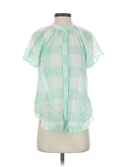 Pre-owned Maeve Short Sleeve Blouse In Green