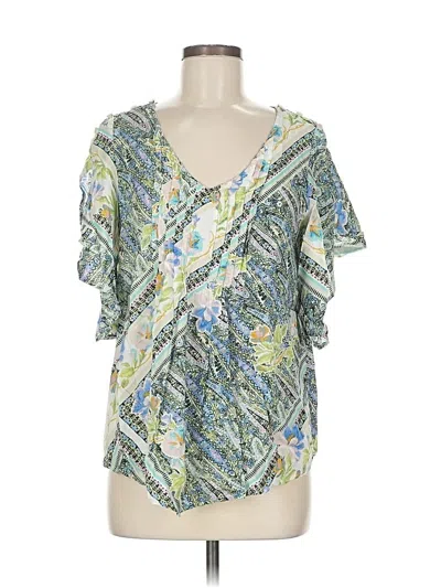 Pre-owned Maeve Short Sleeve Blouse In Green