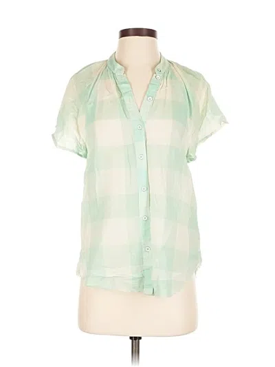Pre-owned Maeve Short Sleeve Blouse In Green