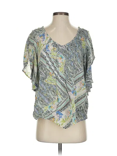 Pre-owned Maeve Short Sleeve Blouse In Green