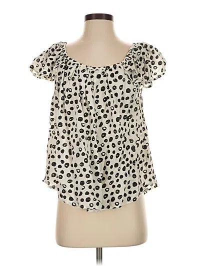 Pre-owned Maeve Short Sleeve Blouse In Ivory