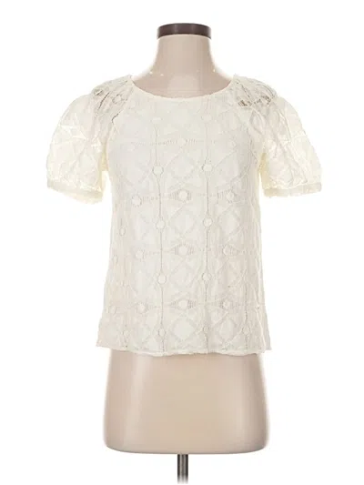 Pre-owned Maeve Short Sleeve Blouse In Ivory