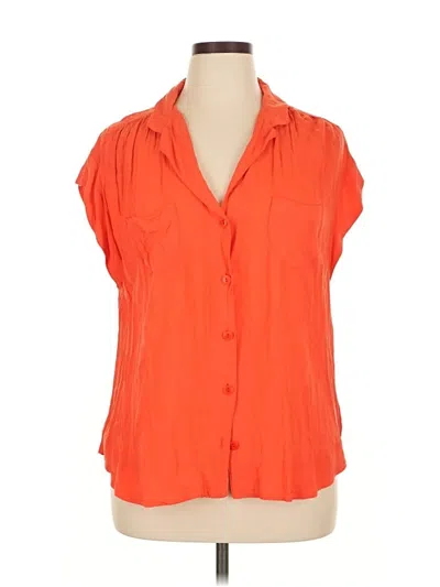 Pre-owned Maeve Short Sleeve Blouse In Orange