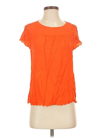 Pre-owned Maeve Short Sleeve Blouse In Orange