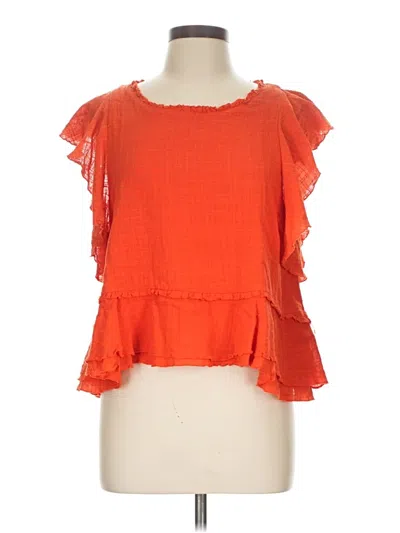 Pre-owned Maeve Short Sleeve Blouse In Orange