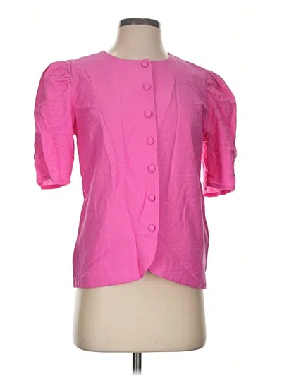 Pre-owned Maeve Short Sleeve Blouse In Pink