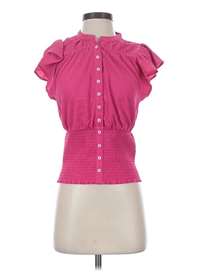 Pre-owned Maeve Short Sleeve Blouse In Pink