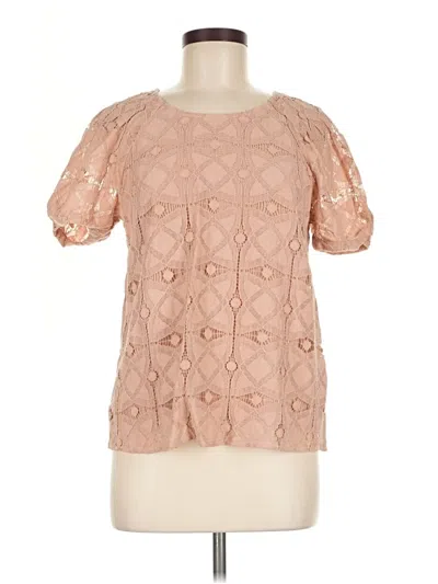 Pre-owned Maeve Short Sleeve Blouse In Pink