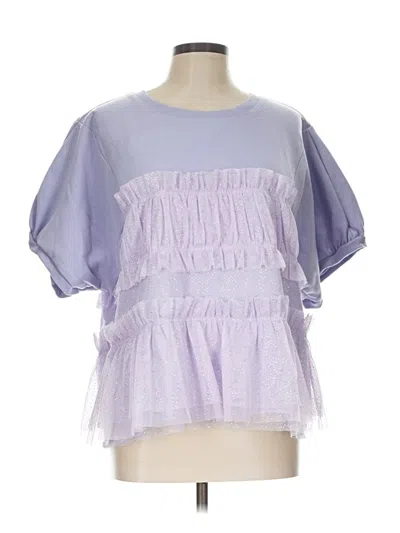 Pre-owned Maeve Short Sleeve Blouse In Purple
