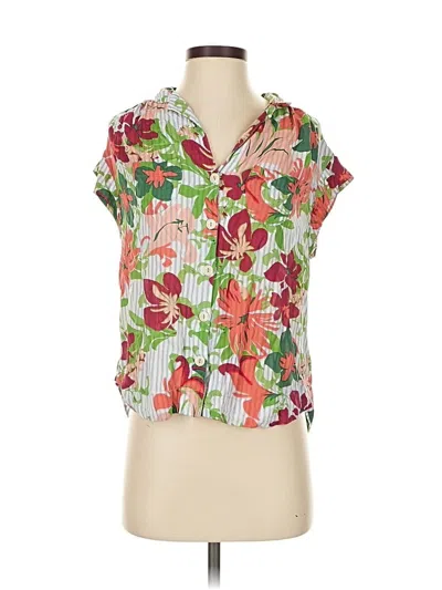 Pre-owned Maeve Short Sleeve Blouse In Red
