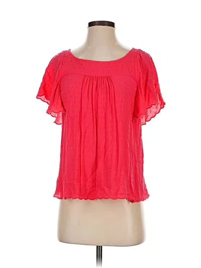 Pre-owned Maeve Short Sleeve Blouse In Red