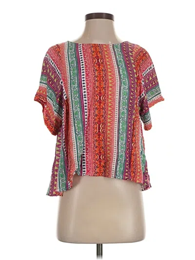 Pre-owned Maeve Short Sleeve Blouse In Red