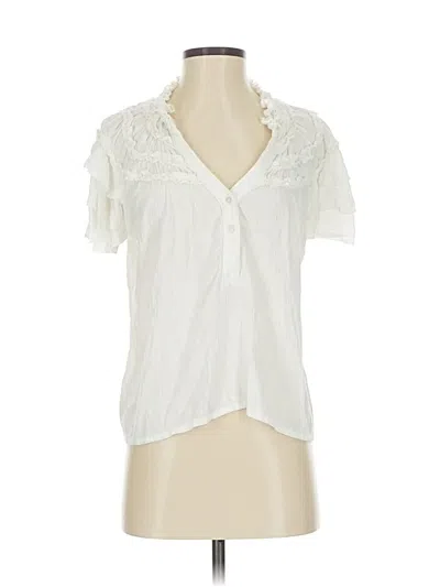 Pre-owned Maeve Short Sleeve Blouse In White