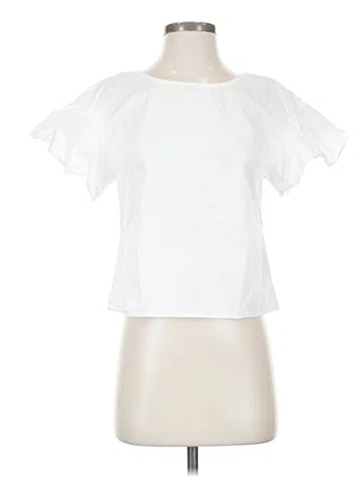 Pre-owned Maeve Short Sleeve Blouse In White