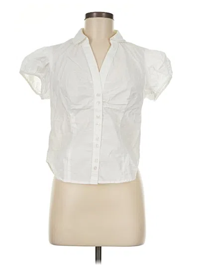 Pre-owned Maeve Short Sleeve Blouse In White