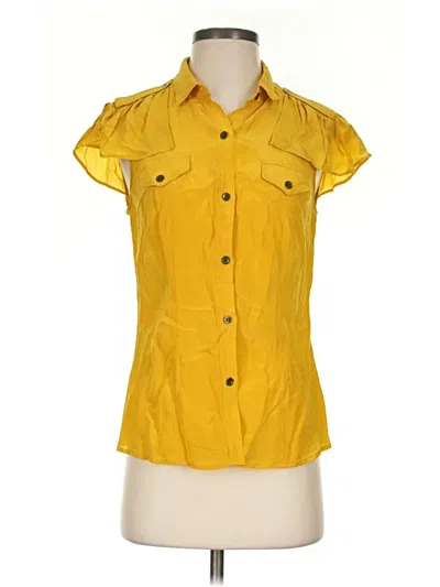 Pre-owned Maeve Short Sleeve Blouse In Yellow