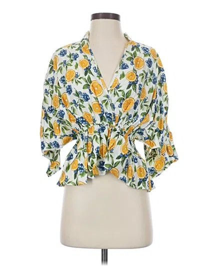 Maeve Short Sleeve Blouse In Yellow
