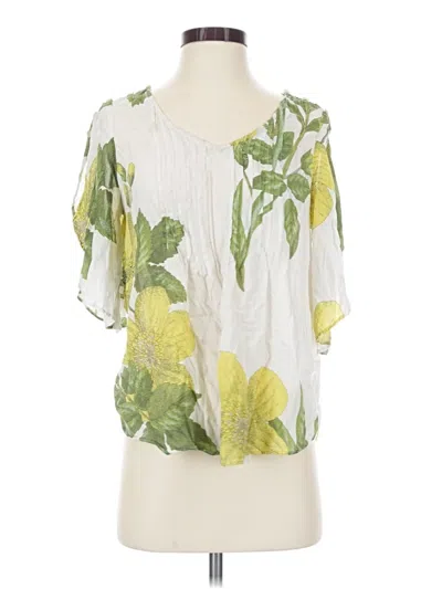 Pre-owned Maeve Short Sleeve Blouse In Yellow