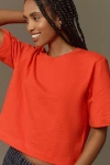 Maeve Short-sleeve Boxy Tee In Red