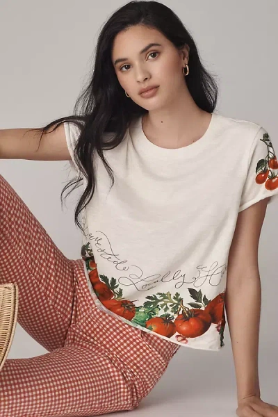Maeve Short-sleeve Boxy Tee In White