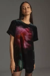 Maeve Short-sleeve Crewneck Swing Mini Dress In Multicolor