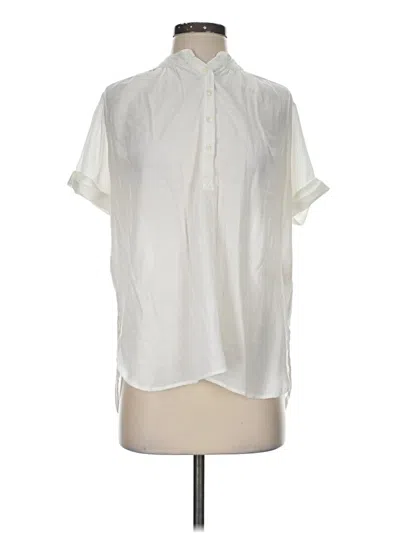 Pre-owned Maeve Short Sleeve Henley Shirt In Ivory