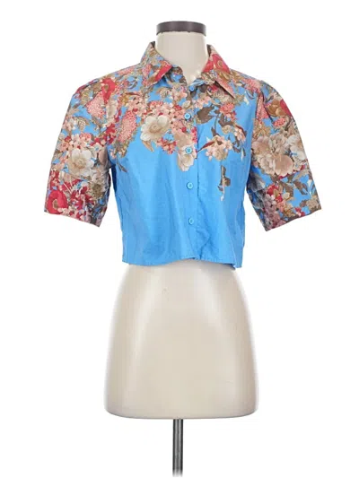 Pre-owned Maeve Short Sleeve Polo Shirt In Blue