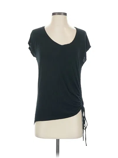 Pre-owned Maeve Short Sleeve Top Black One Shoulder Neckline Tops