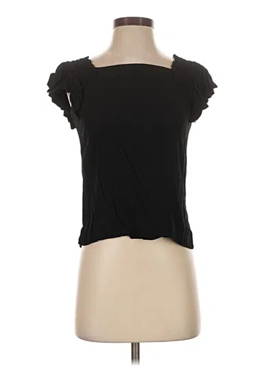 Pre-owned Maeve Short Sleeve Top Black Sweetheart Neckline Tops