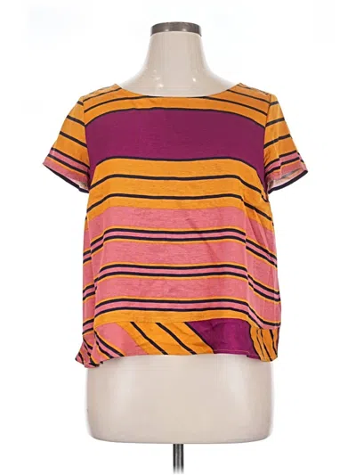 Pre-owned Maeve Short Sleeve Top Orange Boatneck Tops