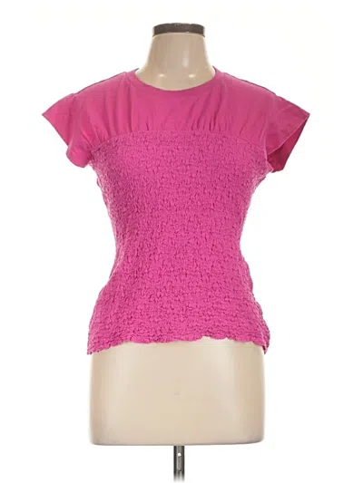 Pre-owned Maeve Short Sleeve Top Pink Crew Neck Tops