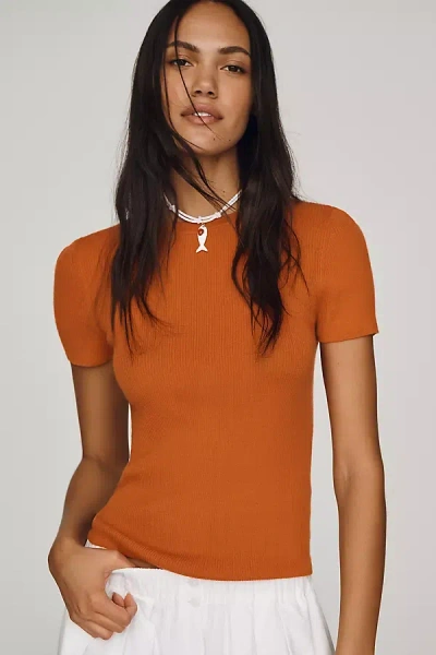 Maeve Short-sleeve Cashmere Sweater In Multi