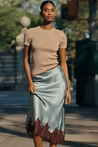Maeve Short-sleeve Cashmere Sweater In Transparent