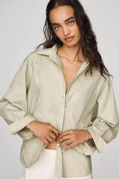 Maeve Shrunken Bennet Buttondown Shirt In Green