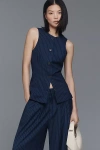 Maeve Shrunken Vest Top In Blue