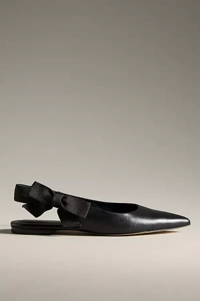 Maeve Side-bow Slingback Flats In Black