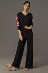 Maeve Side-stripe Knit Track Pants In Blue