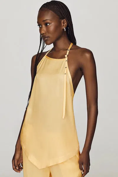 Maeve Silken Halter Top In Yellow