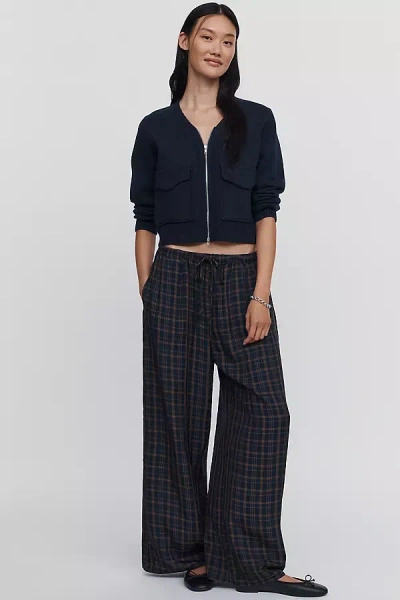 Maeve Silken Track Pants In Blue