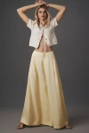 Maeve Silky A-line Palazzo Pants In Yellow