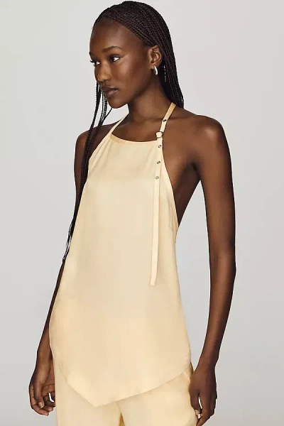 Maeve Silky Halter Top In Yellow